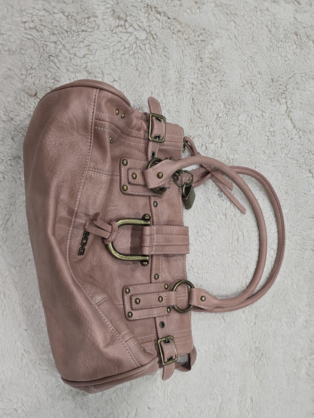 BDG Dusty Pink Buckle-Accent Shoulder Bag